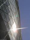 Sun reflecting off the cladding of Swiss RE